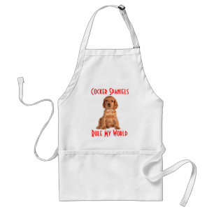 Cocker Spaniel Puppy Dog Rules My World Apron