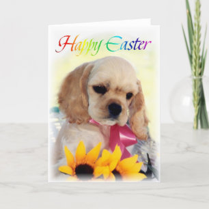 Cocker Spaniel puppy Easter card