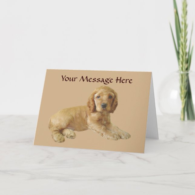 Cocker Spaniel Puppy Greeting Card (Front)