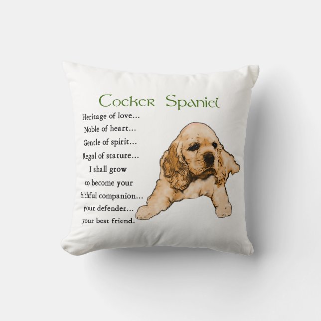 Cocker Spaniel Puppy Lovers Art Cushion (Front)