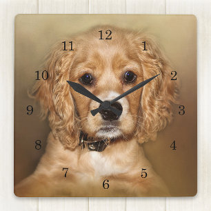 Cocker Spaniel Puppy Square Wall Clock