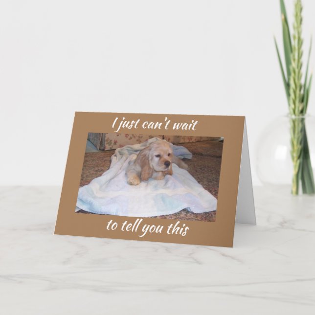 COCKER SPANIEL PUPPY WISHES U HAPPY BIRTHDAY CARD (Front)
