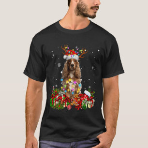 Cocker Spaniel Reindeer Xmas Christmas Dog T-Shirt