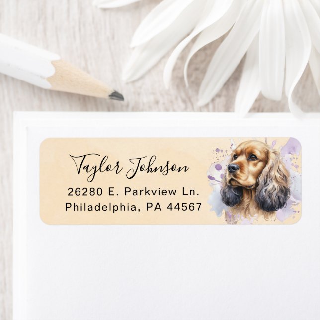 Cocker Spaniel Return Address Label (Insitu)