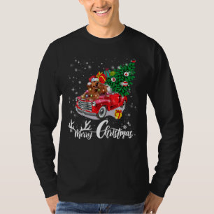 Cocker Spaniel Rides Red Truck Christmas Pajama T-Shirt