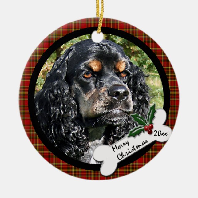 Cocker Spaniel Round Christmas Ornament (Front)