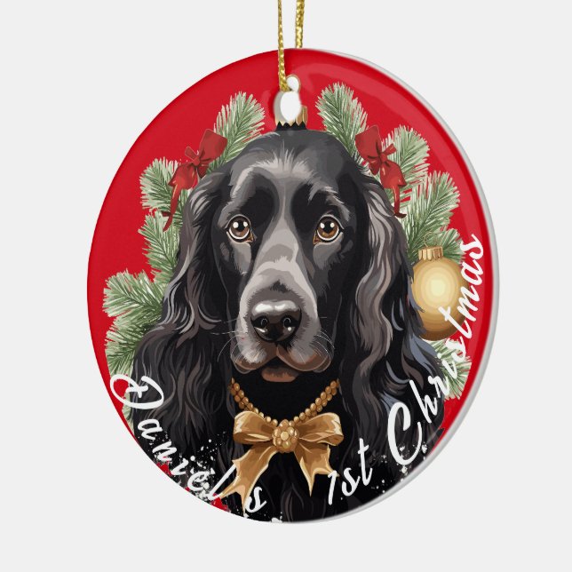 Cocker Spaniel’s First Christmas Ceramic Ornament (Left)