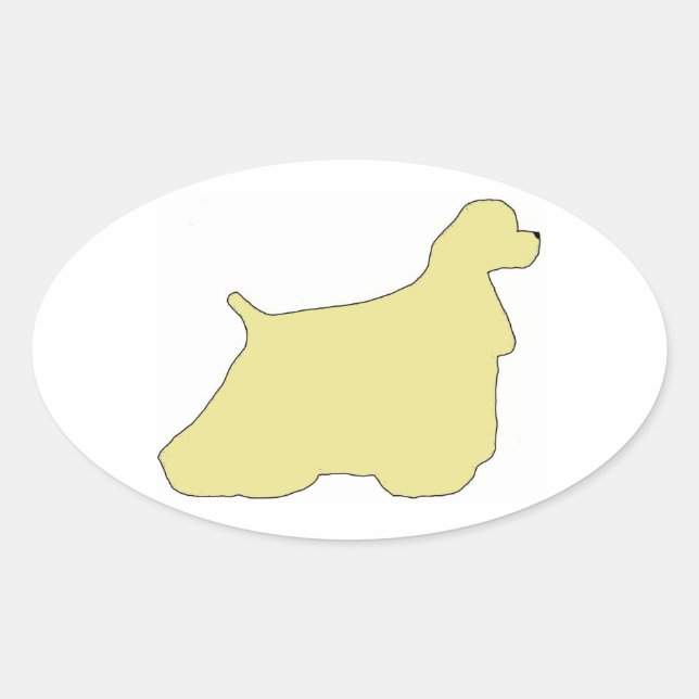 Cocker Spaniel silhouette Oval Sticker (Front)