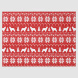 Cocker Spaniel Silhouettes Christmas Pattern Red Tissue Paper<br><div class="desc">Festive Red and White Christmas Sweater Style Pattern with Cocker Spaniel Silhouettes</div>