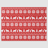 Cocker Spaniel Silhouettes Christmas Pattern Red