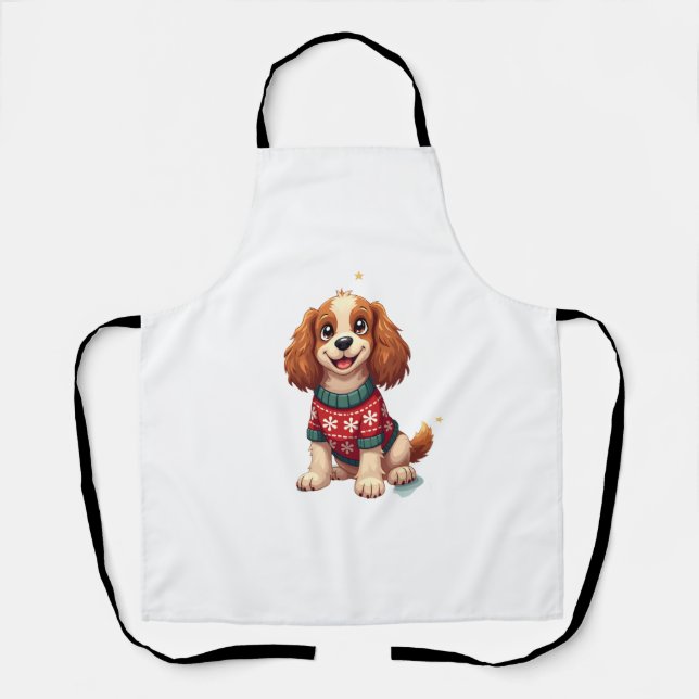 Cocker Spaniel Snowflake Glow Apron (Front)