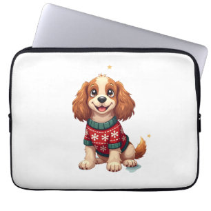 Cocker Spaniel Snowflake Glow Laptop Sleeve