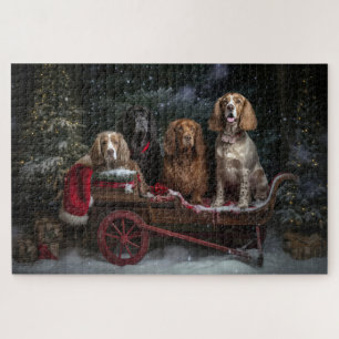 Cocker Spaniel Snowy Sleigh Christmas Decor  Jigsaw Puzzle