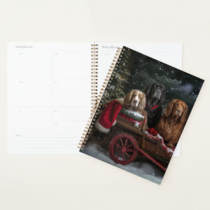 Cocker Spaniel Snowy Sleigh Christmas Decor  Planner