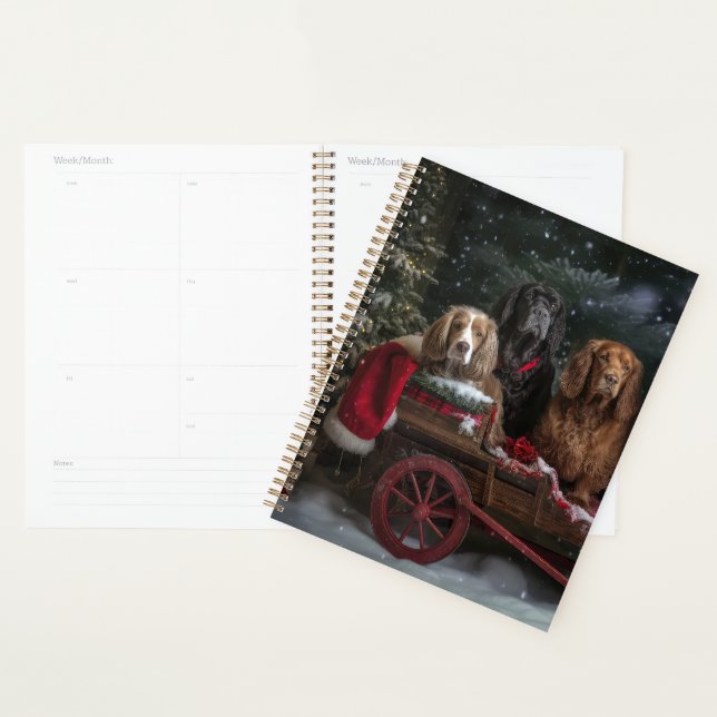 Cocker Spaniel Snowy Sleigh Christmas Decor  Planner (Display)