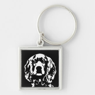 Cocker Spaniel Square Metal Keychain