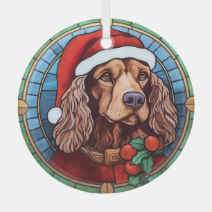 Cocker Spaniel Stained Glass Christmas  Tree Decoration