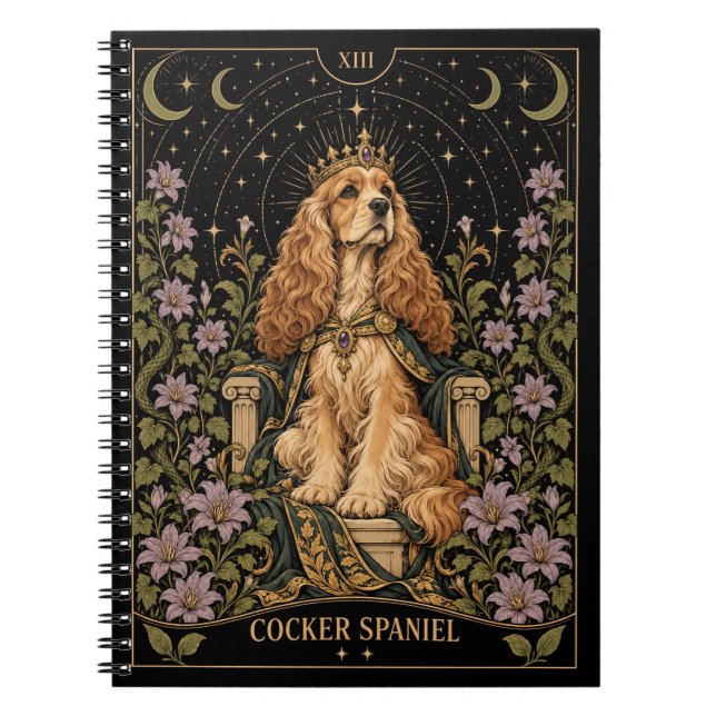 Cocker Spaniel, Starlit Tarot Art Notebook (Front)