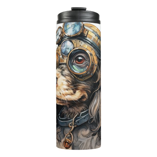 Cocker Spaniel Steampunk Dog Thermal Tumbler (Front)