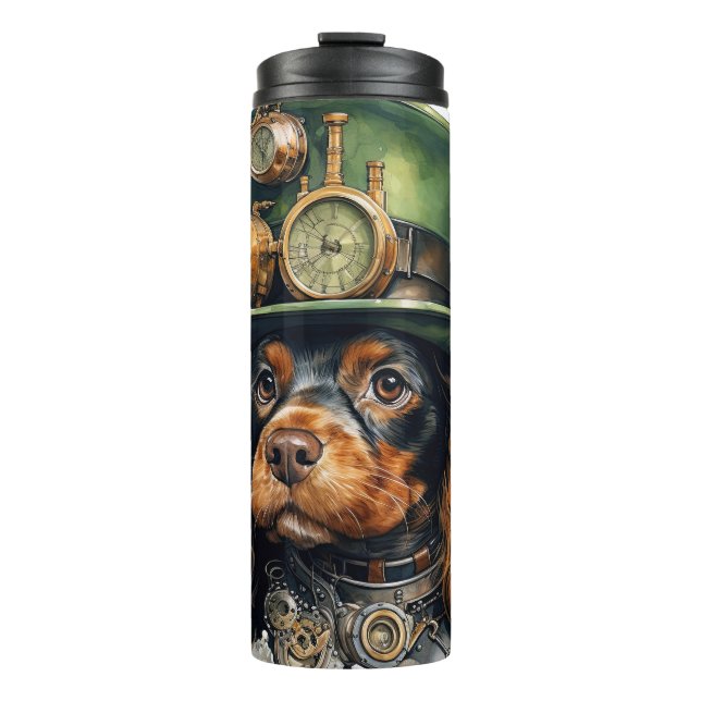 Cocker Spaniel Steampunk Dog Thermal Tumbler (Front)