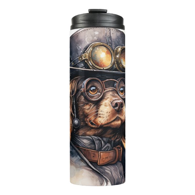 Cocker Spaniel Steampunk Dog Thermal Tumbler (Front)