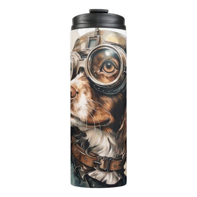 Cocker Spaniel Steampunk Dog Thermal Tumbler (Front)