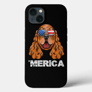 Cocker Spaniel Sunglasses American USA Flag 4th Of iPhone 13 Case