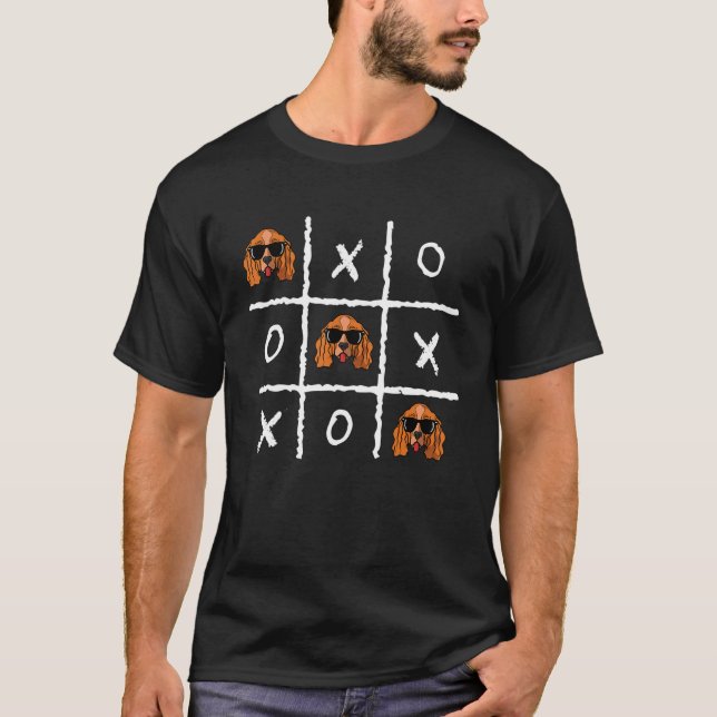 Cocker Spaniel Tic Tac Toe Tic Tac Toe Nostalgic D T-Shirt (Front)