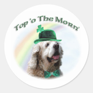 Cocker Spaniel Top of the Morn'; St. Patrick's day Classic Round Sticker