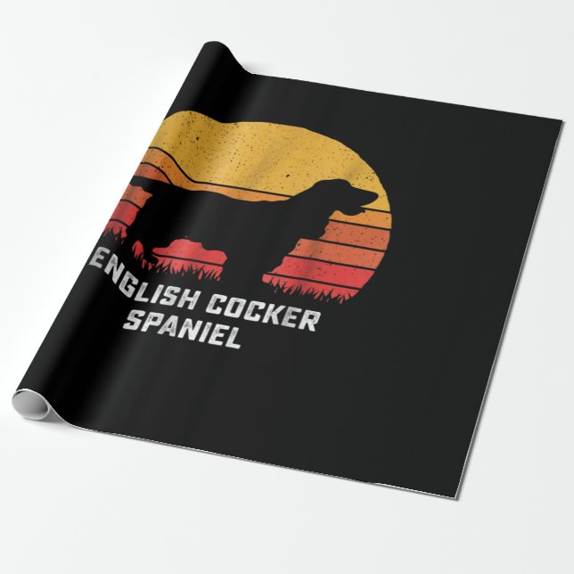 Cocker Spaniel | Vintage English Cocker Spaniel Wrapping Paper (Unrolled)
