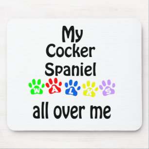 Cocker Spaniel Walks Design Mouse Pad