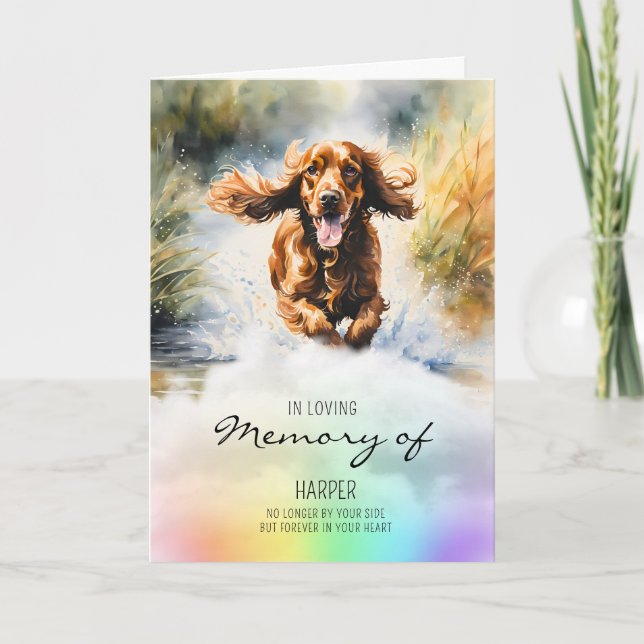 Cocker Spaniel watercolour pet dog loss sympathy  Card (Front)