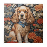 Cocker Spaniel William Morris Inspired Floral Ceramic Tile<br><div class="desc">Add an artistic touch to your home décor with this Cocker Spaniel William Morris Inspired Floral Ceramic Tile. This design beautifully marries the timeless patterns of William Morris with the grace of the Cocker Spaniel, creating a harmonious and visually captivating tile. Whether used as a decorative accent or as part...</div>