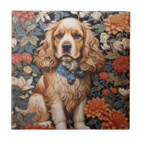 Cocker Spaniel William Morris Inspired Floral