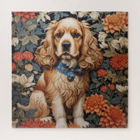 Cocker Spaniel William Morris Inspired Floral