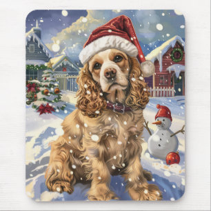 Cocker Spaniel Winter Wonderland Christmas Joy  Mouse Pad