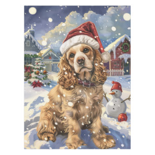 Cocker Spaniel Winter Wonderland Christmas Joy Tablecloth