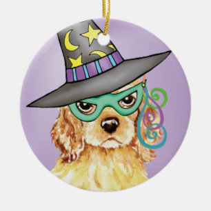Cocker Spaniel Witch Ceramic Ornament