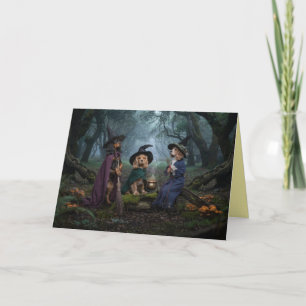 Cocker Spaniel Witch Halloween Card