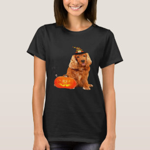 Cocker Spaniel Witch Hat Halloween Dog Costume T-Shirt