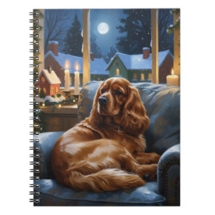 Cocker Spaniel with Christmas Lights Holiday Notebook