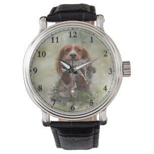 Cocker Spaniel with Grey partridge Watch