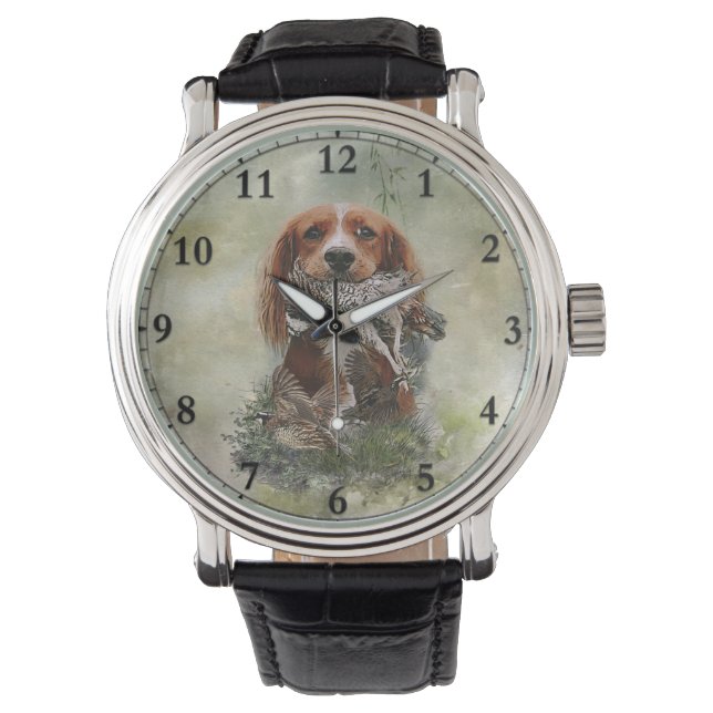 Cocker Spaniel with Grey partridge Watch (Front)