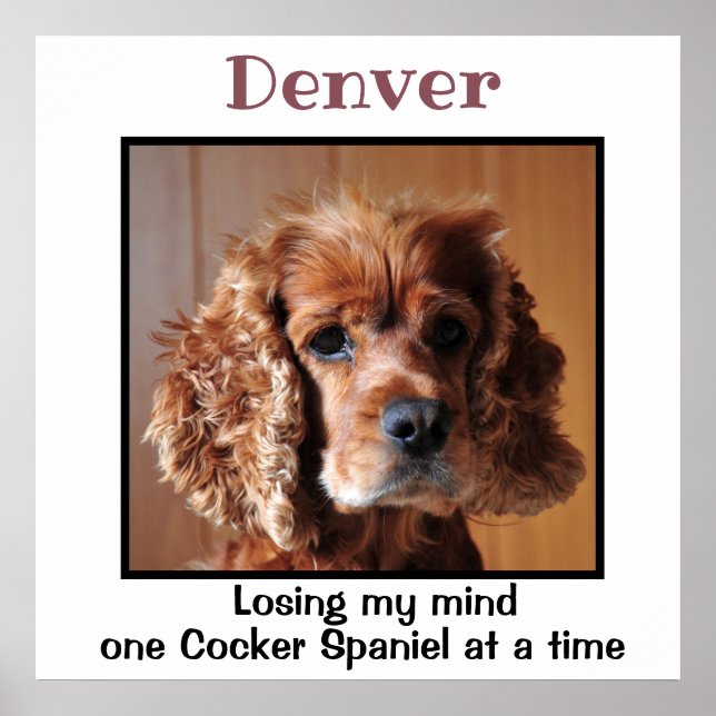 Cocker Spaniel with quote Custom Wall Art (Front)