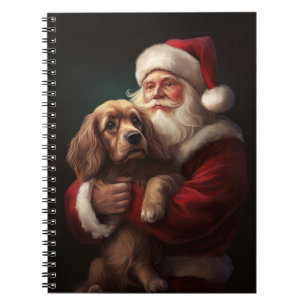 Cocker Spaniel With Santa Claus Festive Christmas Notebook