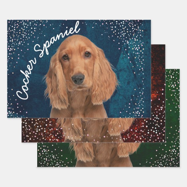 Cocker Spaniel Wrapping Paper Sheets (Set)