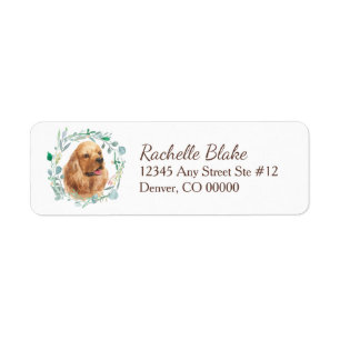 Cocker Spaniel Wreath Return Address Return Address Label