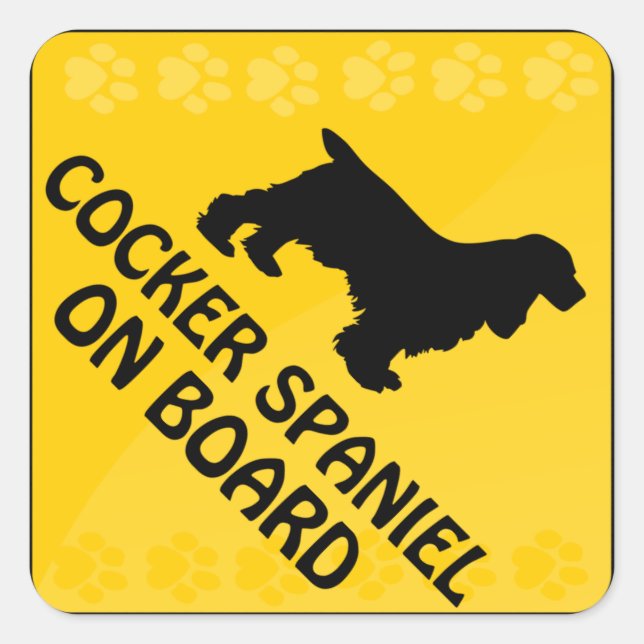 Cocker Spaniel Xing Square Sticker (Front)