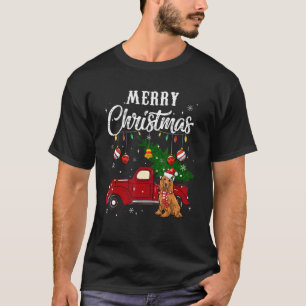 Cocker Spaniel Xmas Tree Red Truck Merry Christmas T-Shirt