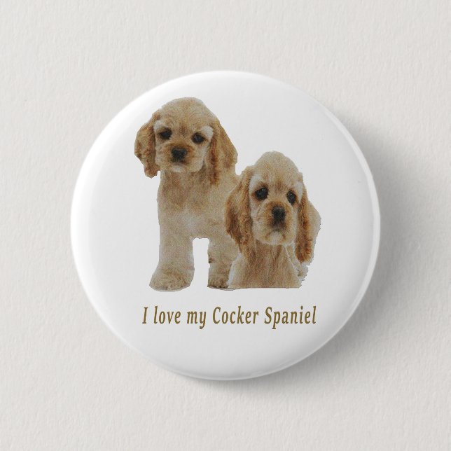 cocker spaniels 6 cm round badge (Front)
